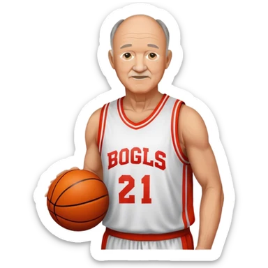 Gene Hackman with basketball  sticker