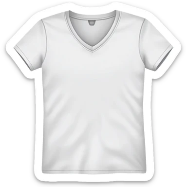 single white fitted v-neck t-shirt, cropped length, simple clean isolated garment only, no accessories, plain white background sticker