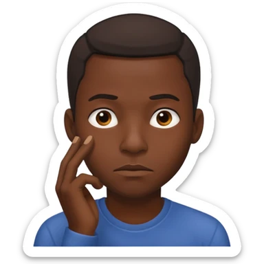 make him be like hes thinking and make him african so hes black  sticker