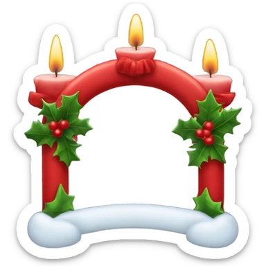 Red Christmas candle arch   sticker