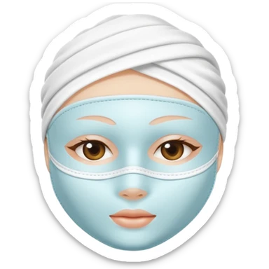 a cloth of white skincare beauty mask pack for face, except on the face, just only product sticker