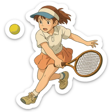 tennis player in action sticker