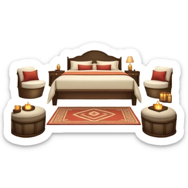 luxury glamping tent with elegant furniture and decorations sticker