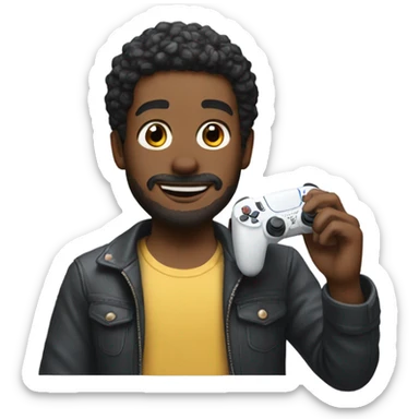 A guy playing ps5 sticker