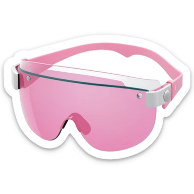 frameless pink tinted shield visor sunglasses, Y2K aesthetic, one-piece lens sticker