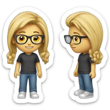 Create a young geek with computer sticker