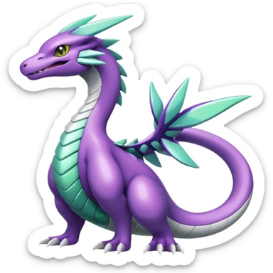 Shiny Green and Purple Palkia-Seviper-Silvally-Dialga-fusion sticker