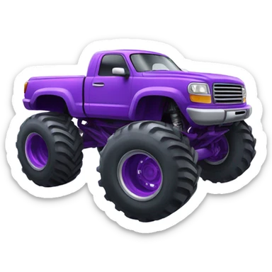 Purple monster truck sticker