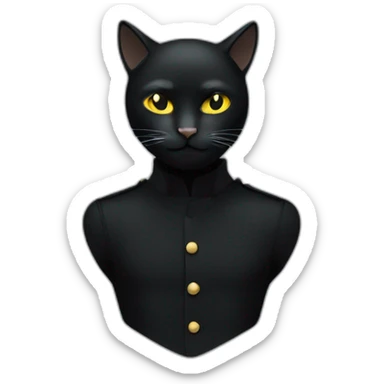 Chat noir avec un tache blanche au coup sticker