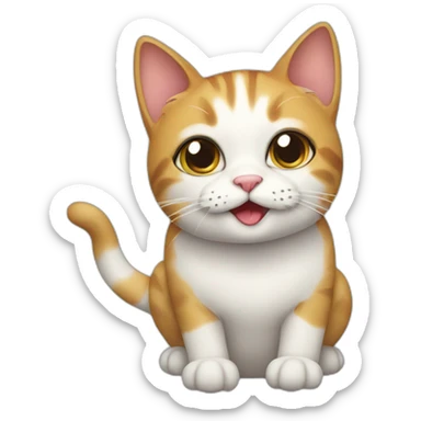 cat with fun sticker