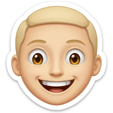 I want an overly excited face that says “I am so excited, I cannot contain. With eyes tightly squeezed closed together and a big grin emoji. With shut  eyes  sticker