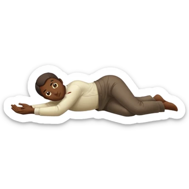fullbody apostle in prone pose, unique facial expression, clear prone position, full body visible, apple emoji style sticker