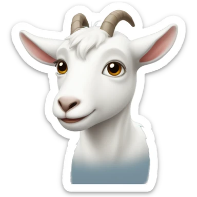 Cutest little white goat ever  sticker