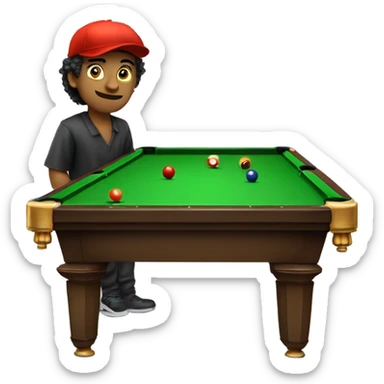 billard, maghrébin, 20 ans, cheveux longs frisés, casquette  sticker