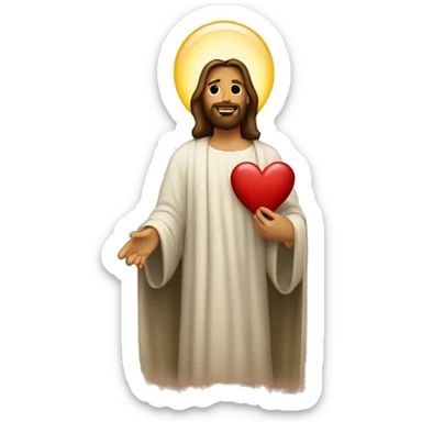 jesus and a heart sticker