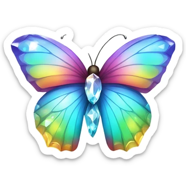 One Rainbow-Diamond-Gem-Butterfly-Crystal-Fly sticker