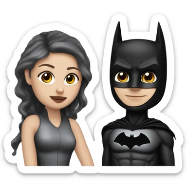 me and my girlfriend but i'm batman and she's catwoman sticker