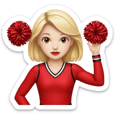 Red black cheerleader sticker