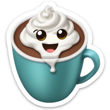 Hot cocoa with whipped cream sticker