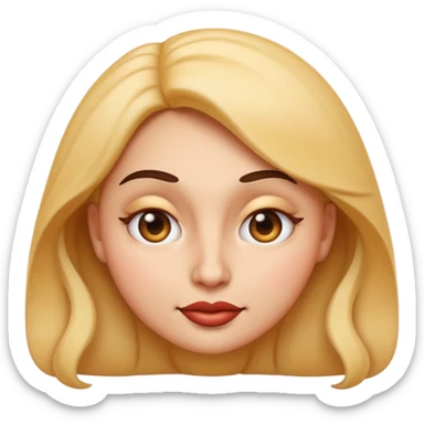 stylized emoji with an exaggerated curvy figure giving a side-eye, playful and confident attitude sticker