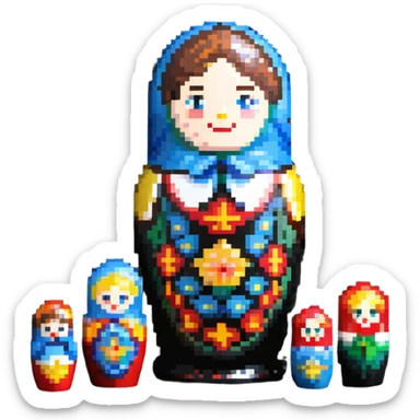 theater-themed nesting doll sticker