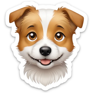scruffy jack russell mix with big eyes sticker