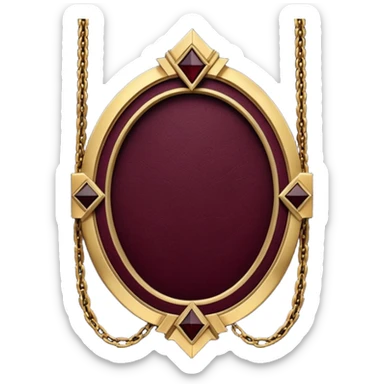 Menu style.  Elegant BDSM-inspired aesthetic. Black matte leather texture mixed with deep burgundy velvet, Thin gold art-deco frames and lines. Discreet elements like chains, keys, and geometric metal details. Low warm lighting, moody, intimate, high-end luxury vibe. No people, no nudity, no text.  sticker