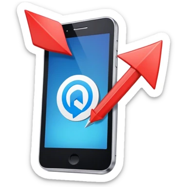 mobile phone and arrow sticker