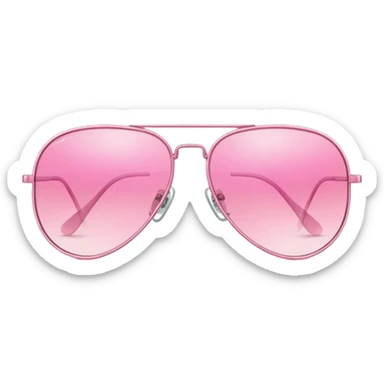 pink aviator glasses, classic pilot style with pink tinted lenses and thin metal frame sticker
