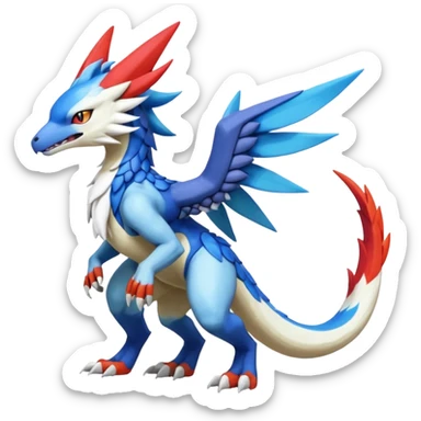 Gabite-Veemon-Silvally-UlforceVeedramon-Digimon-Latias-Peppercat-Pokémon-Flamedramon-fusion-animal-hybrid-creature, Full body  sticker