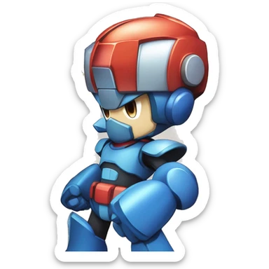 Mega Man volnutt from mega man legends, anime art style sticker