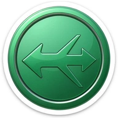 Direction arrow in green circle  sticker