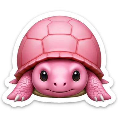 light pink turtle with a much bigger head in chibi style, red shell, cute, adorable, looks like a stuffed animal with no details in skin sticker