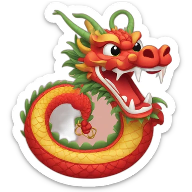 Chinese dragon with Chinese New Year wish  sticker
