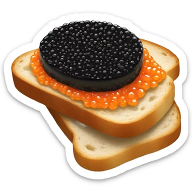 Black caviar on a slice of bread  sticker