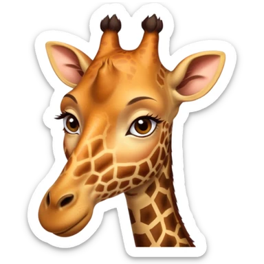 Woman with a giraffe neck  sticker