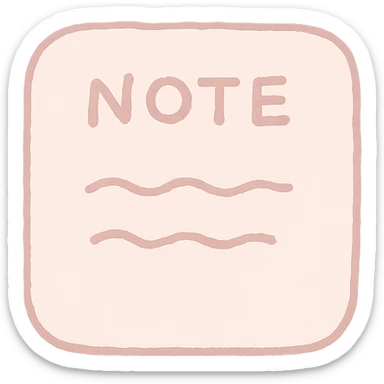 soft and cute notes memo icon, pink theme, Japanese hand-drawn style, transparent background, for mobile home screen sticker