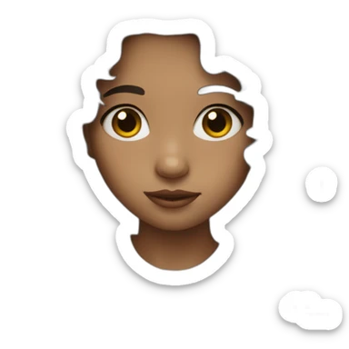 matt girl with short wavy dark hair sticker