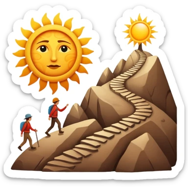 
una mezcla de sol + montaña + caminante estilo petroglifo con un espiral tipo energía ancestral sticker