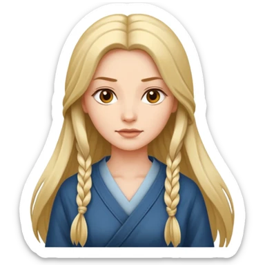 Empowered woman enjoying long tied hairs sticker