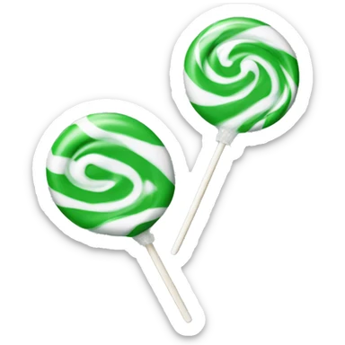 Green  and White Swirled Lollipop on Stick sticker
