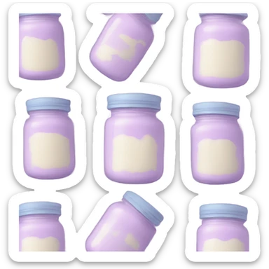 pastel purple creams in a jar sticker