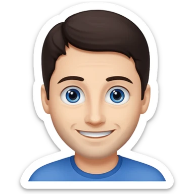 Yehuda Levi with blue eyes, dark brown hair sticker