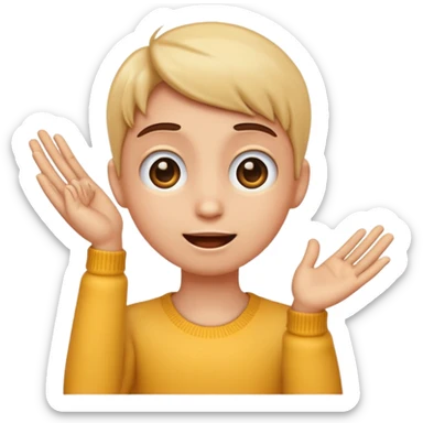 Emoji with its hand on its neck and his eyes wide open and one blinking  sticker