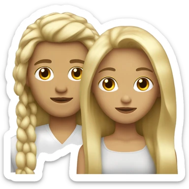Female Mexican long hair with white male blond hair  sticker