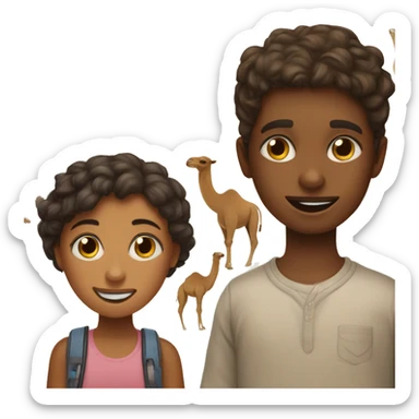 boy and girl obsessed with owls and camels sticker