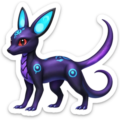 Nebulae Salandit-Umbreon-Fakémon-hybrid-creature (full body)  sticker