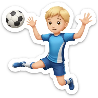 child catching a ball, cheerful and focused, with motion lines to show action sticker