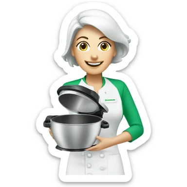 thermomix with lifestyle woman sticker