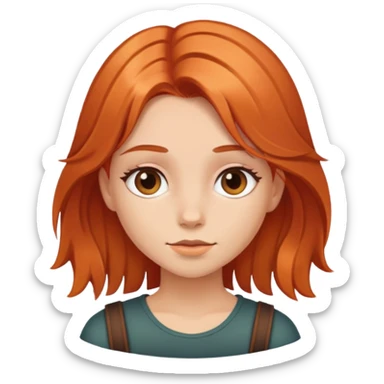 Chica con pelo color cobrizo  sticker